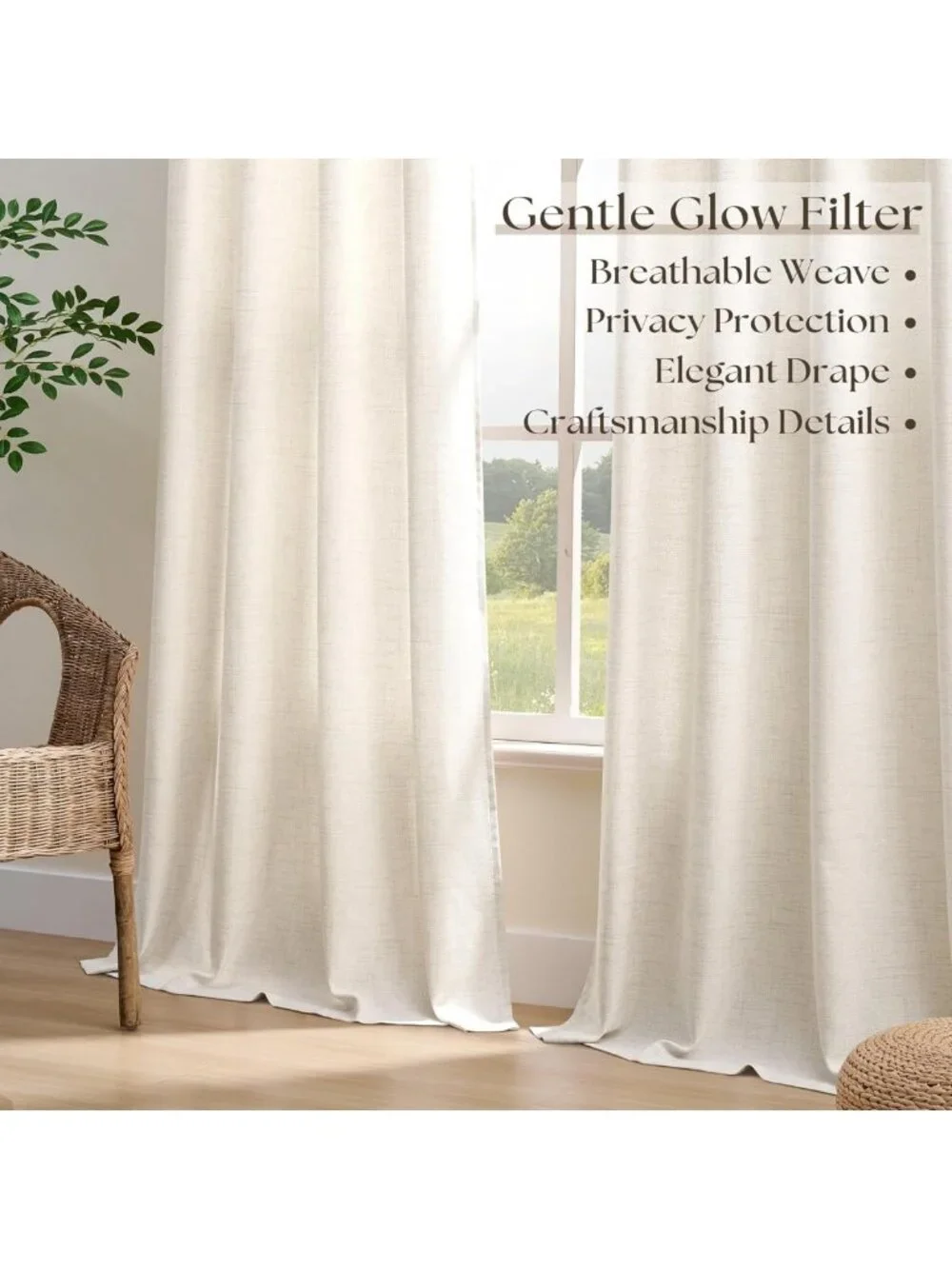 Extra Wide Linen Curtains 100